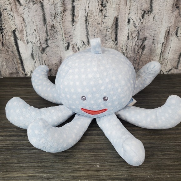 Baby Aspen Other - Baby Aspen Mr Sock T Pus Blue Polka Dot JINGLE Octopus Plush Stuffed Toy 12"